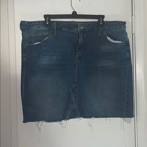 Knee length denim skirt